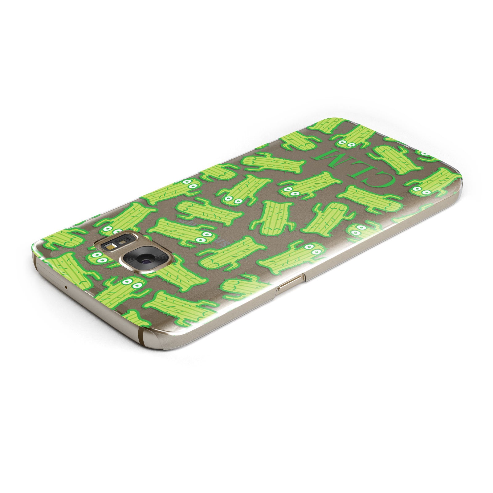 Personalised Cactus Initials Samsung Galaxy Case Top Cutout