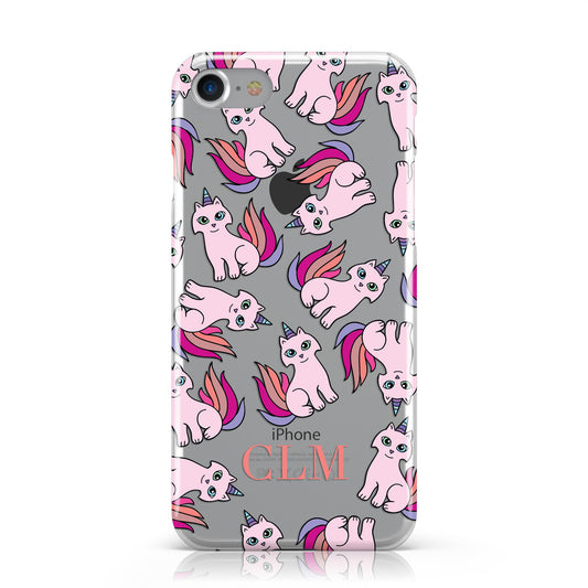 Caticorn Personalised Initials Apple iPhone Case