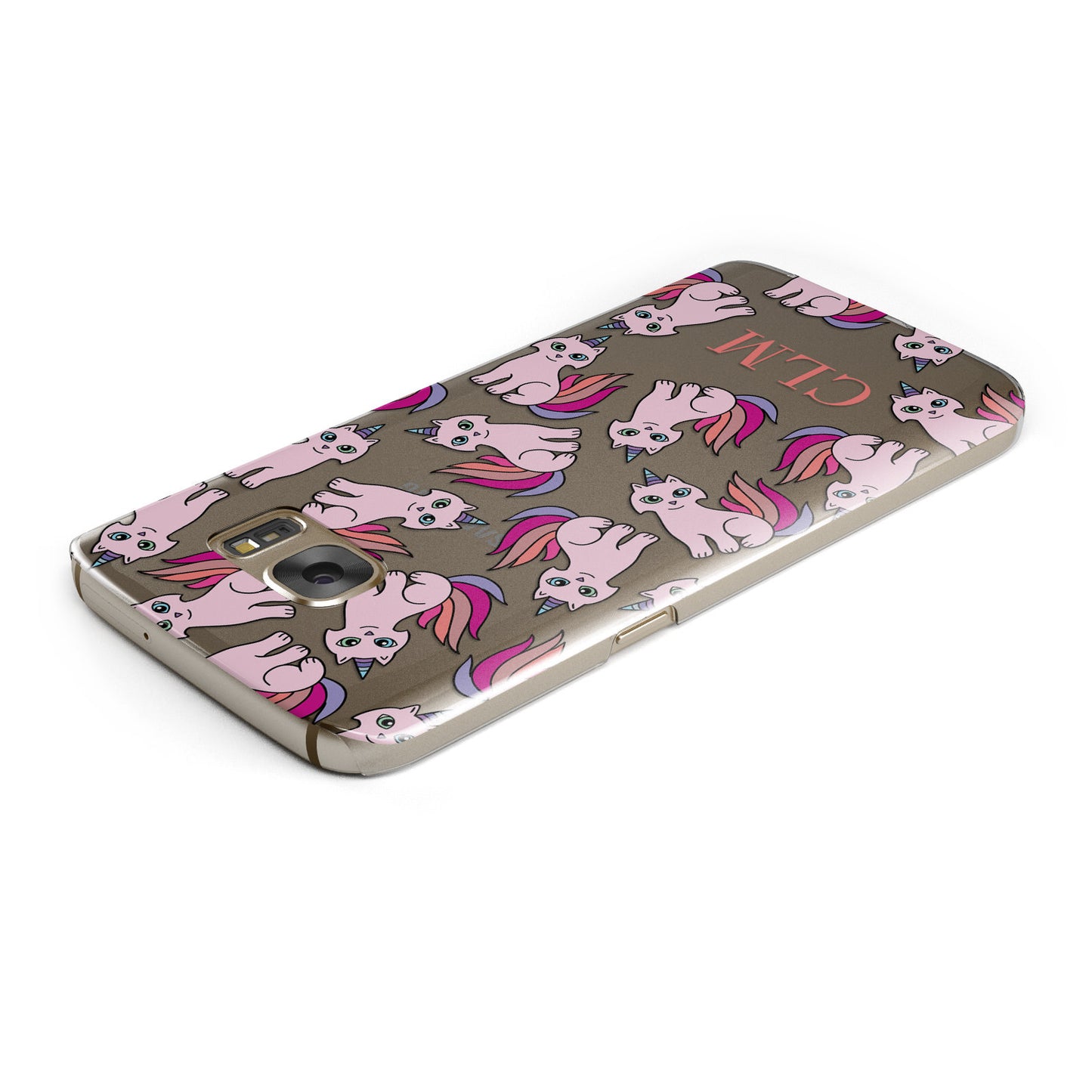 Caticorn Personalised Initials Samsung Galaxy Case Top Cutout
