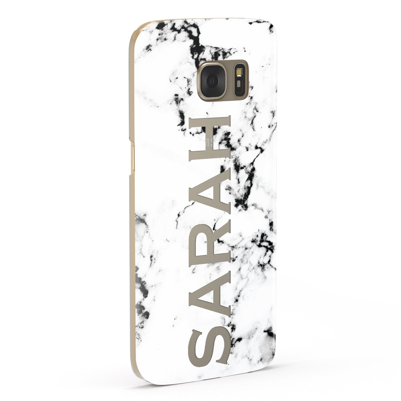 Personalised Clear Name Black White Marble Custom Samsung Galaxy Case Fourty Five Degrees