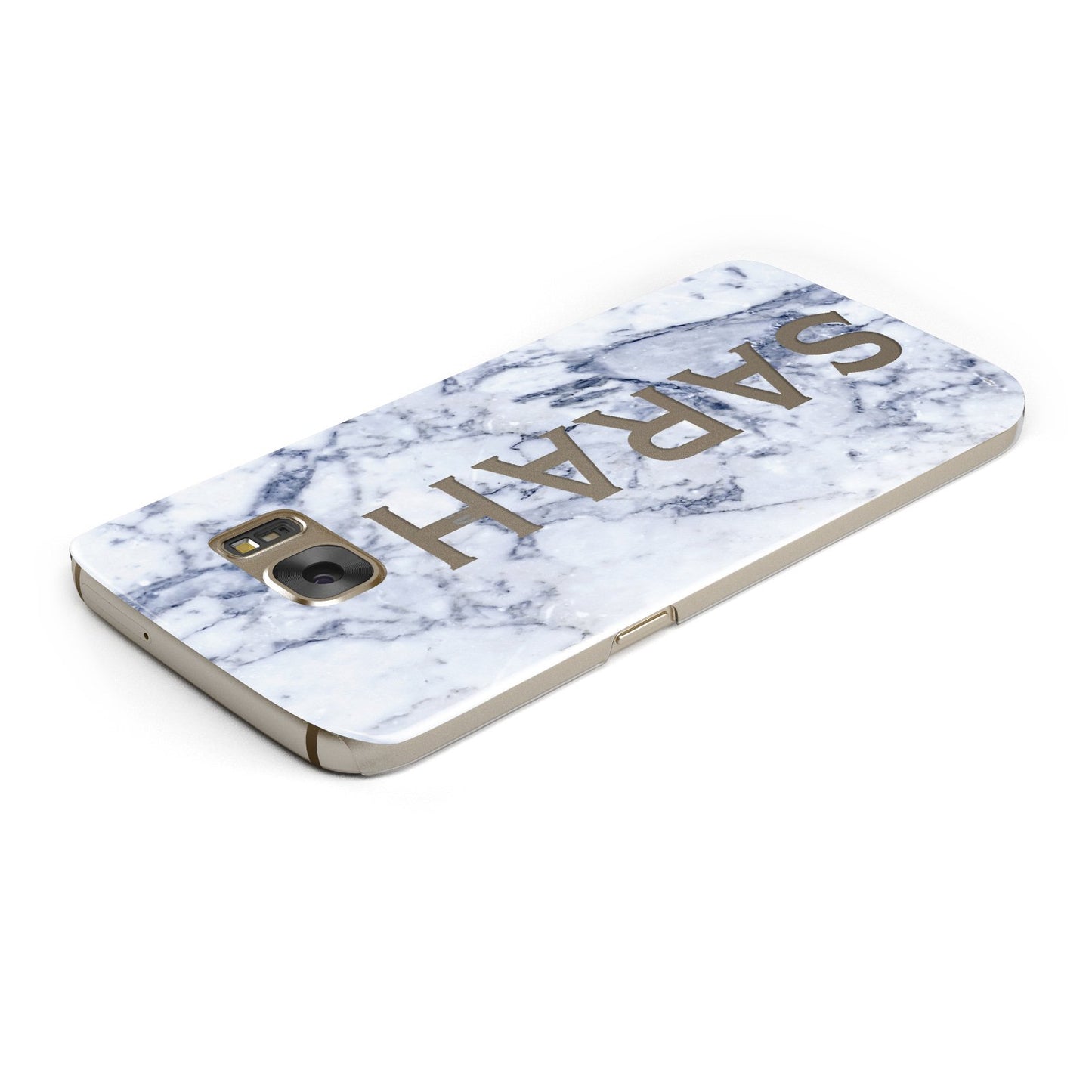 Personalised Clear Name Cutout Blue Marble Custom Samsung Galaxy Case Top Cutout