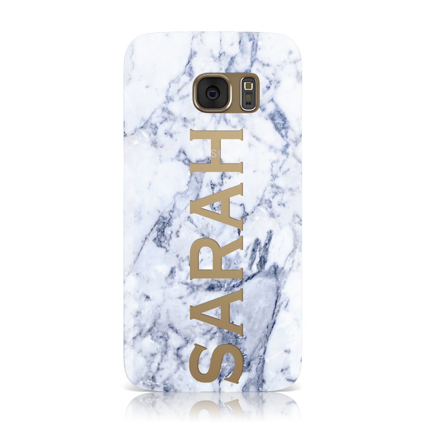 Personalised Clear Name Cutout Blue Marble Custom Samsung Galaxy Case