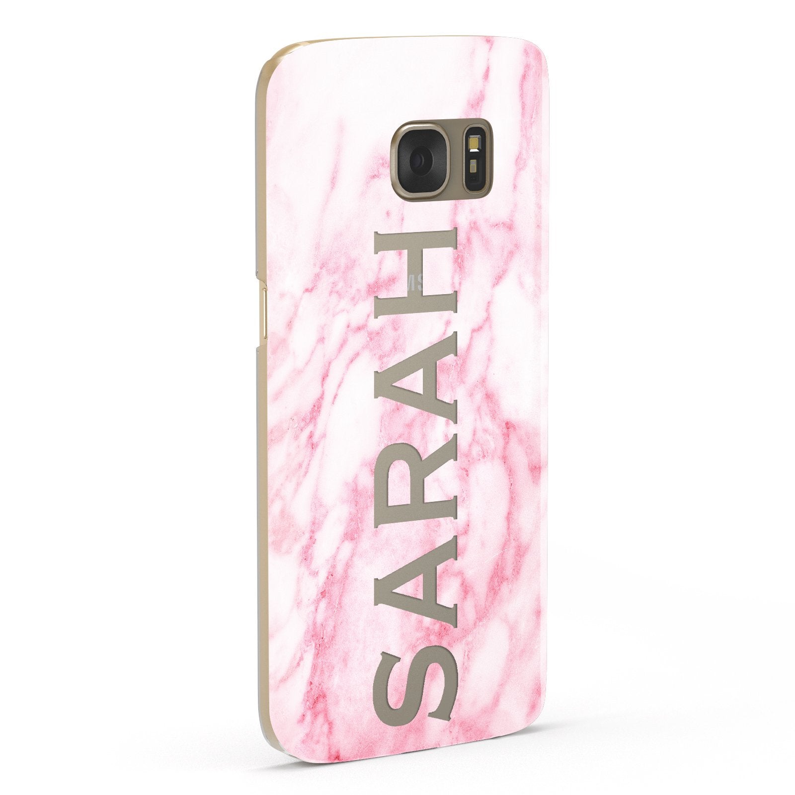 Personalised Clear Name Cutout Pink Marble Custom Samsung Galaxy Case Fourty Five Degrees