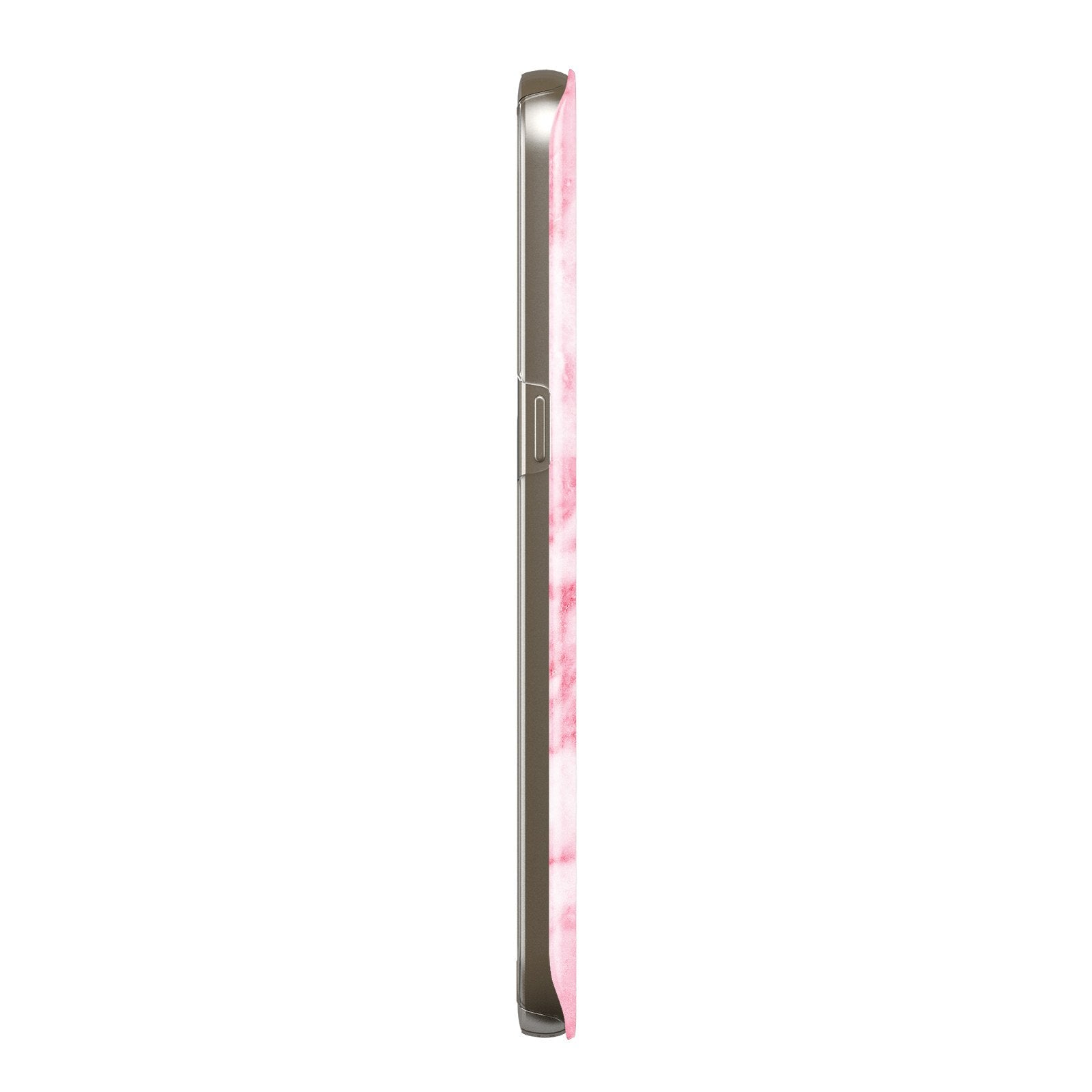 Personalised Clear Name Cutout Pink Marble Custom Samsung Galaxy Case Side View