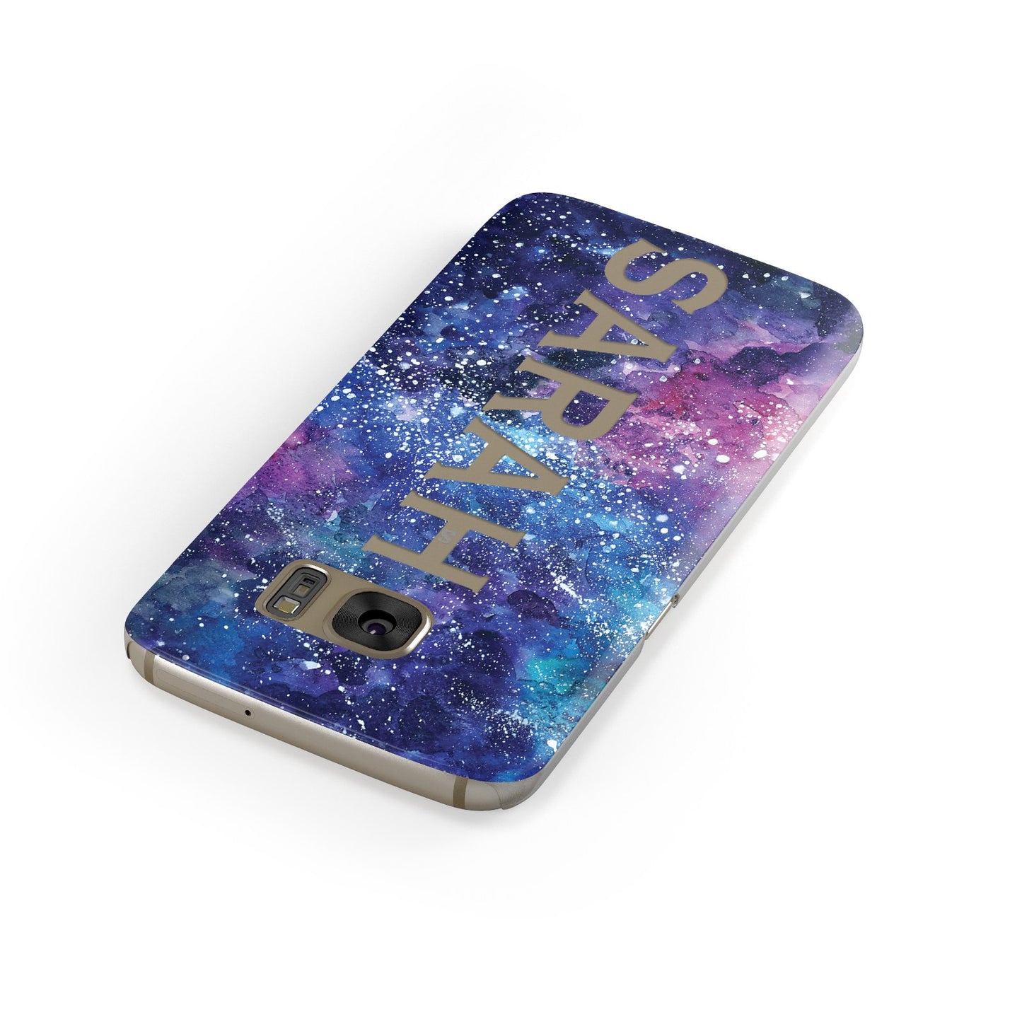 Personalised Clear Name Cutout Space Nebula Custom Samsung Galaxy Case Front Close Up