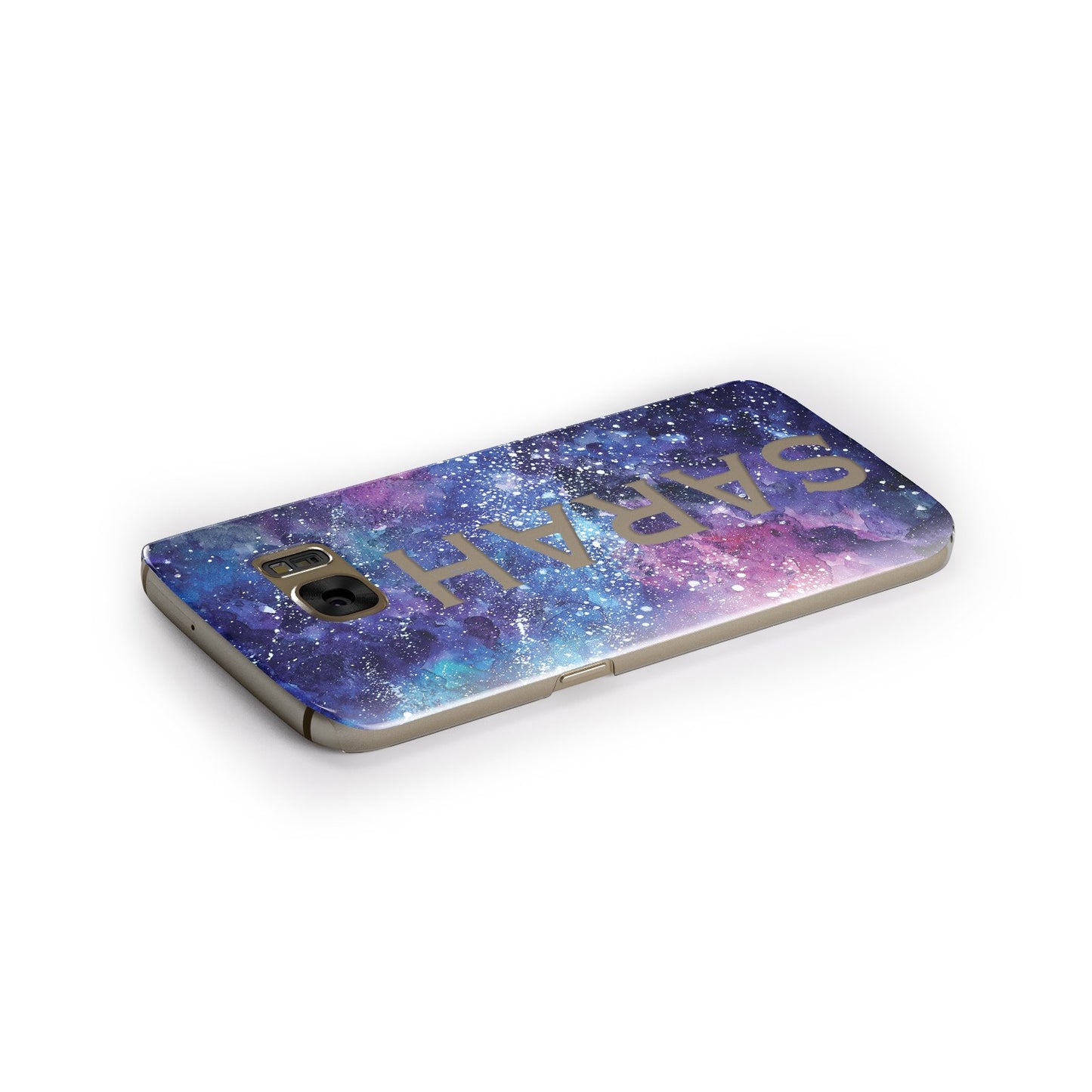 Personalised Clear Name Cutout Space Nebula Custom Samsung Galaxy Case Side Close Up