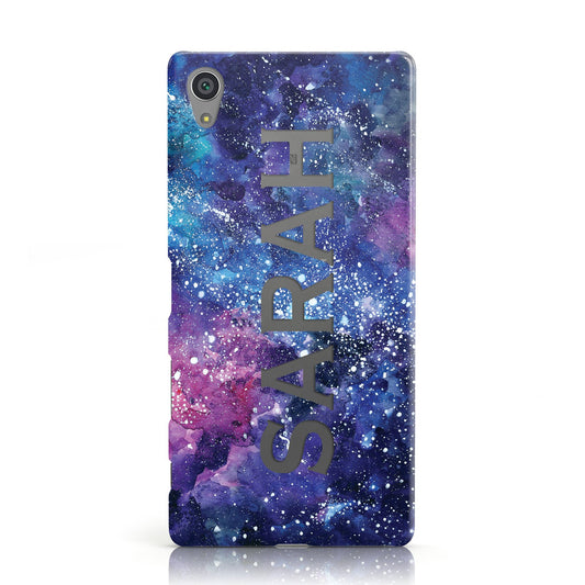 Personalised Clear Name Cutout Space Nebula Custom Sony Xperia Case
