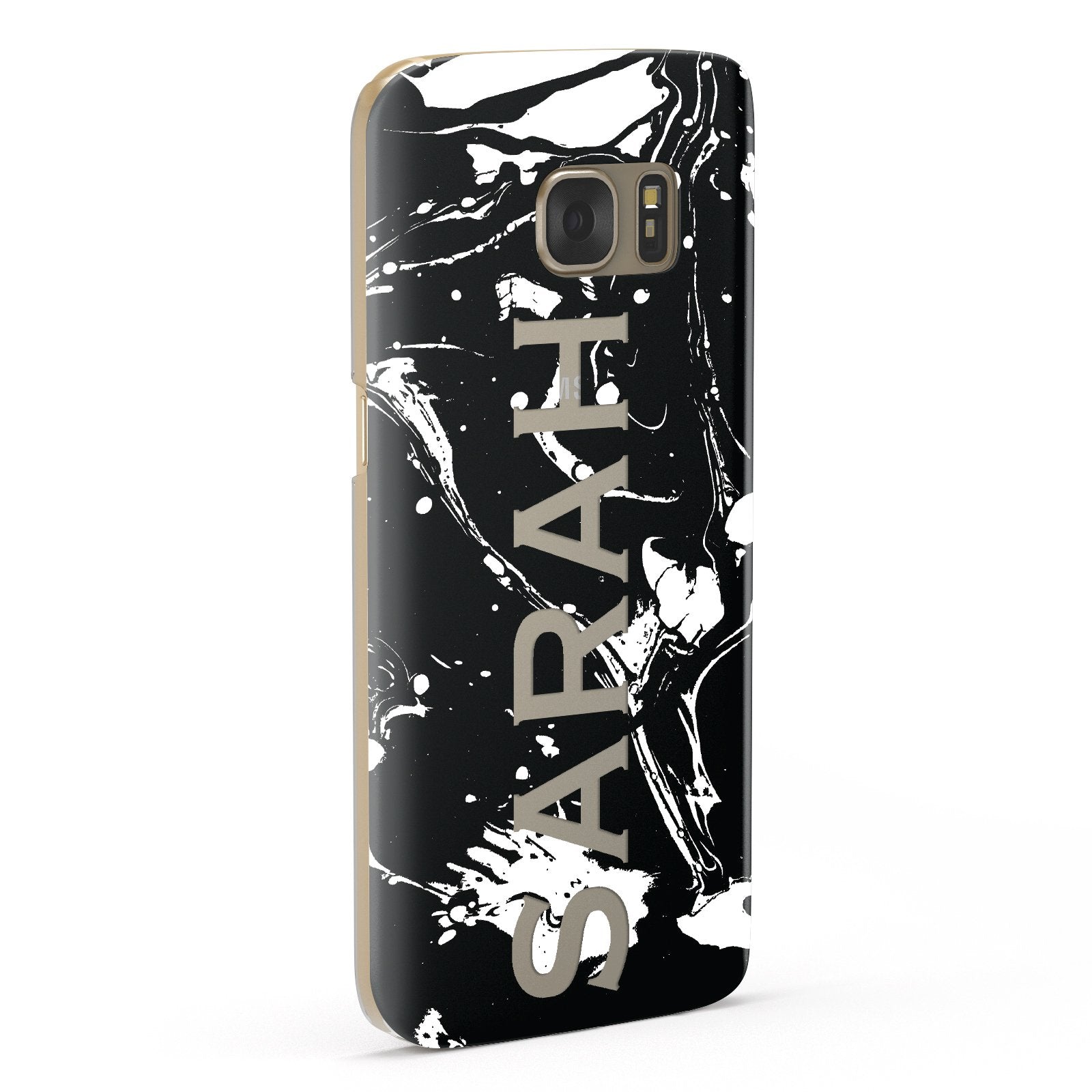 Personalised Clear Name Cutout Swirl Marble Custom Samsung Galaxy Case Fourty Five Degrees