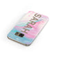 Personalised Clear Name Pastel Unicorn Marble Samsung Galaxy Case Front Close Up