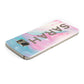 Personalised Clear Name Pastel Unicorn Marble Samsung Galaxy Case Top Cutout