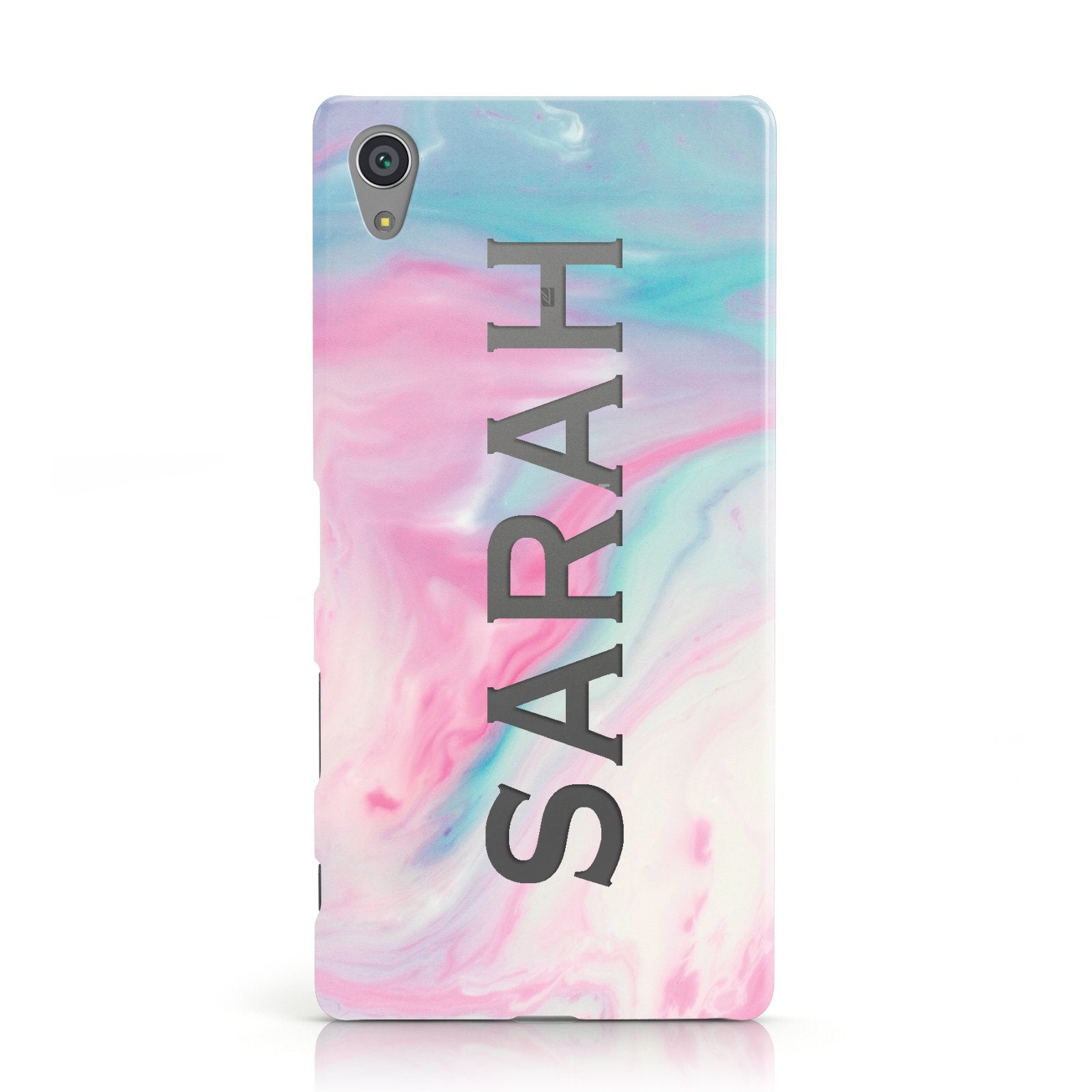 Personalised Clear Name Pastel Unicorn Marble Sony Xperia Case