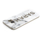Personalised Clear Name See Through Grey Marble Samsung Galaxy Case Top Cutout