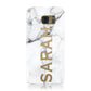 Personalised Clear Name See Through Grey Marble Samsung Galaxy Case