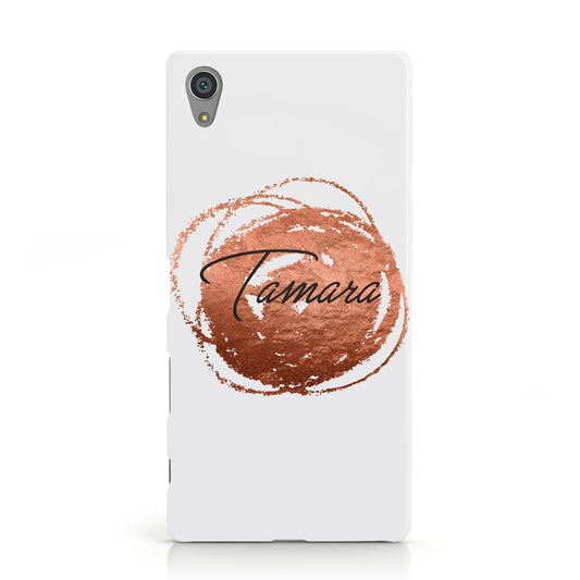 Personalised Copper Effect Custom Initials Sony Xperia Case