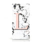 Personalised Coral Heart Initialled Marble Sony Xperia Case