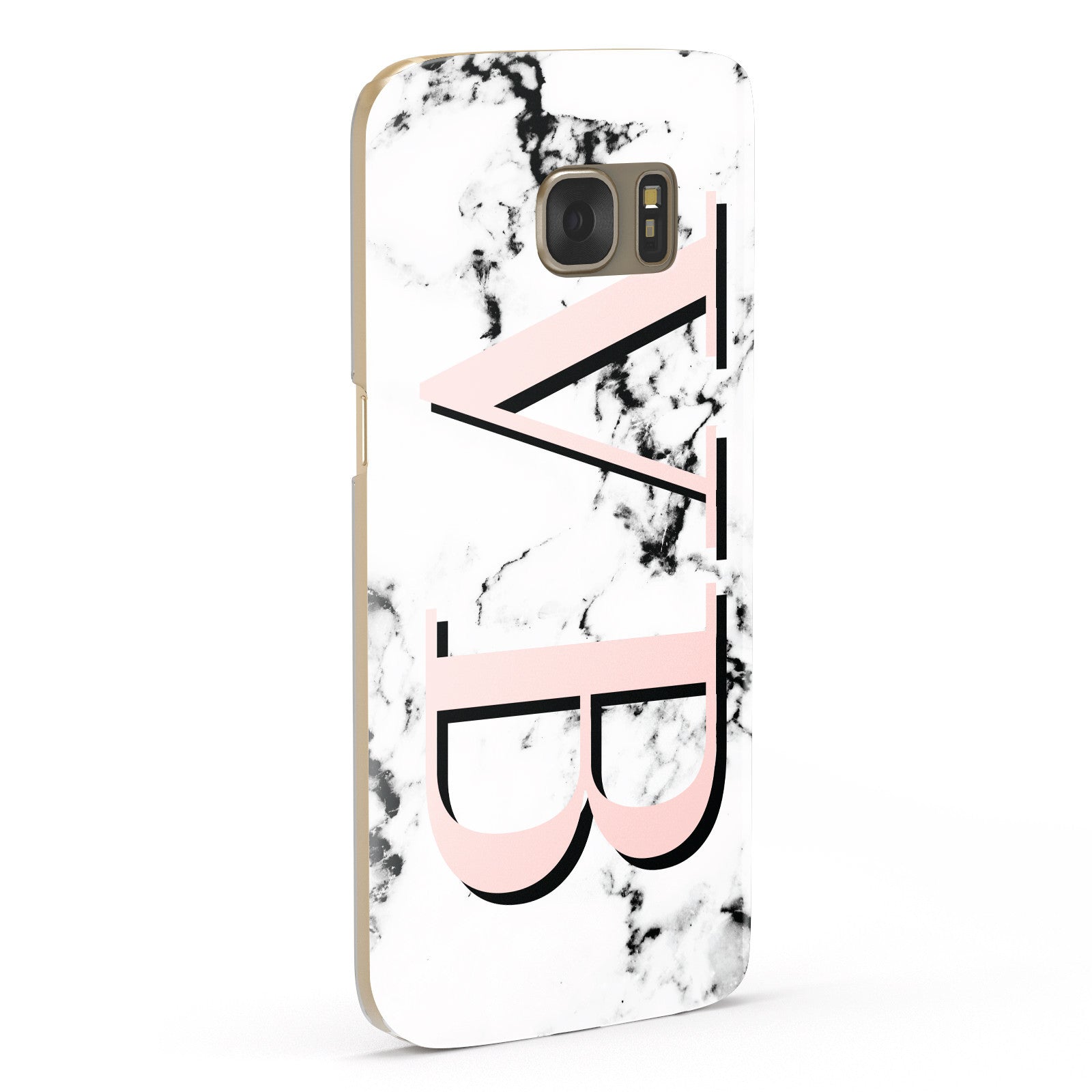Personalised Coral Malble Initials Samsung Galaxy Case Fourty Five Degrees
