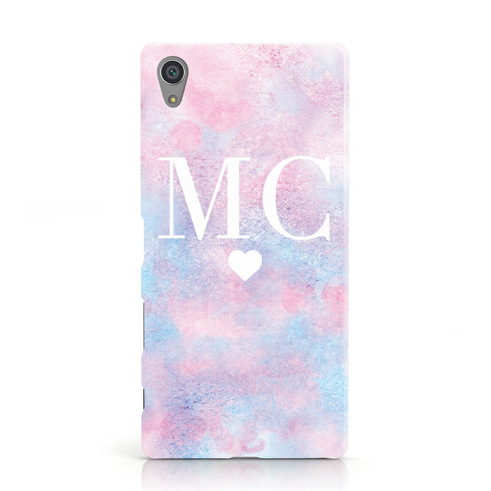 Personalised Cotton Candy Marble & Initials Sony Xperia Case