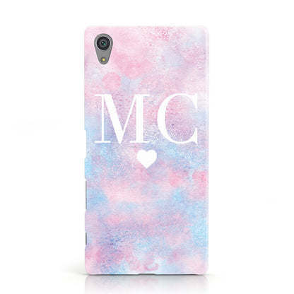 Personalised Cotton Candy Marble & Initials Sony Xperia Case