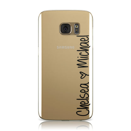 Personalised Couples Names Handwritten Black Clear Samsung Galaxy Case