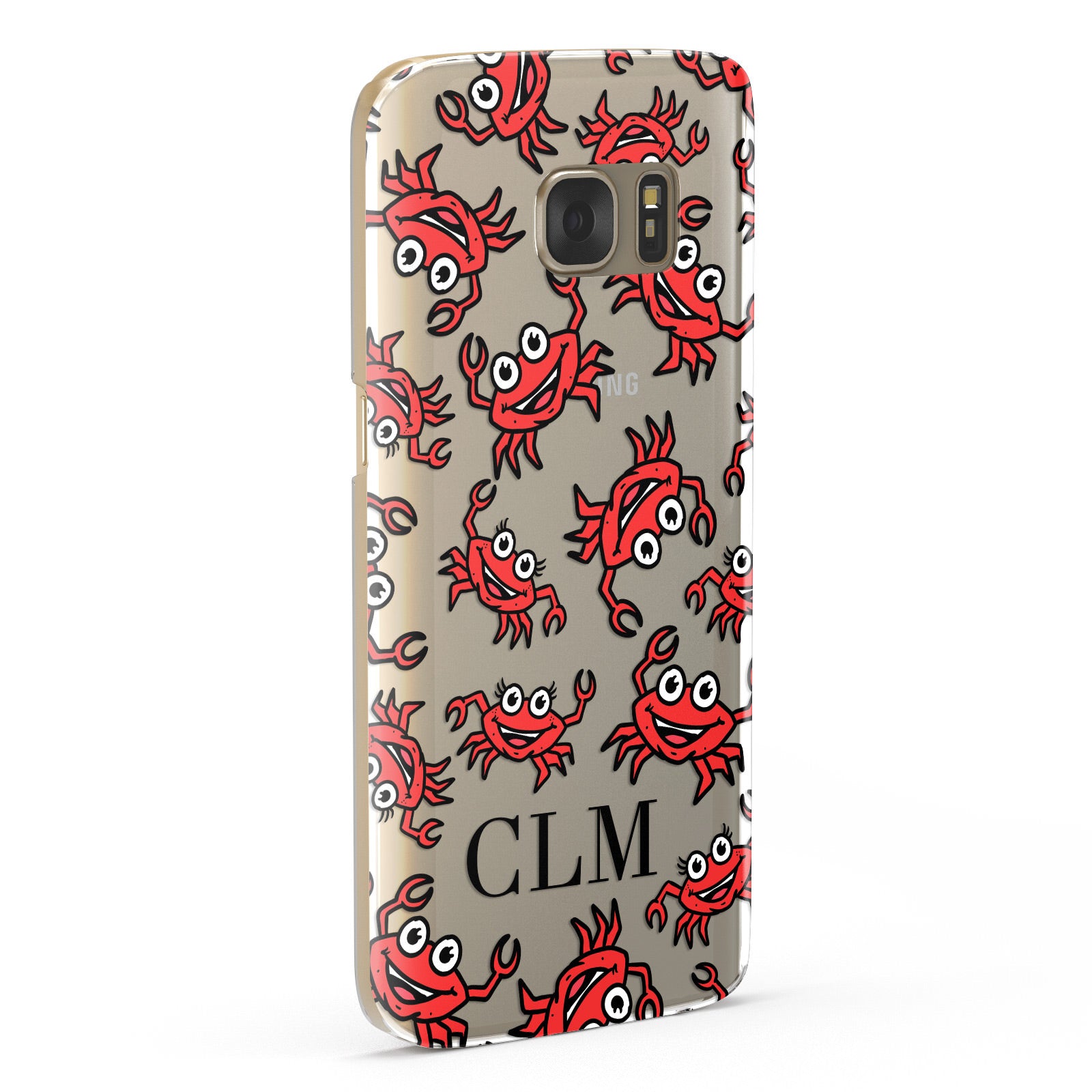 Personalised Crab Initials Clear Samsung Galaxy Case Fourty Five Degrees