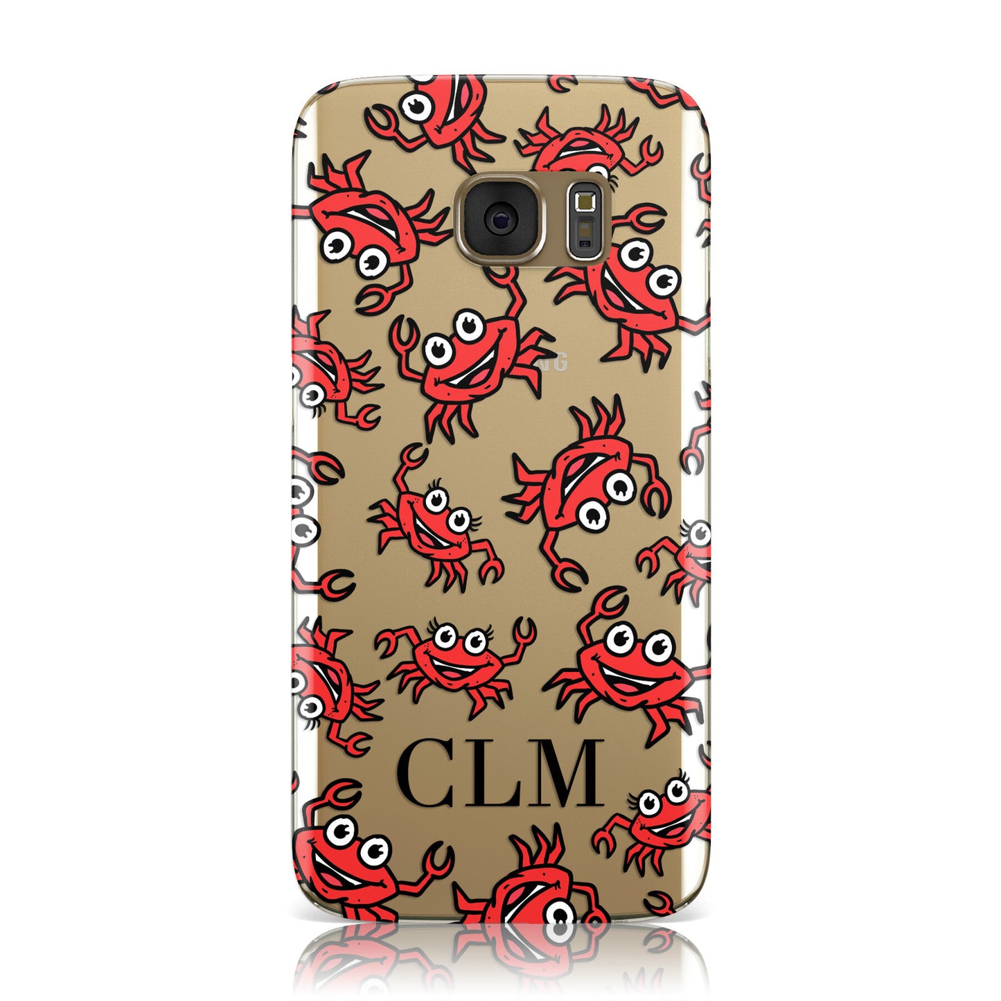 Personalised Crab Initials Clear Samsung Galaxy Case