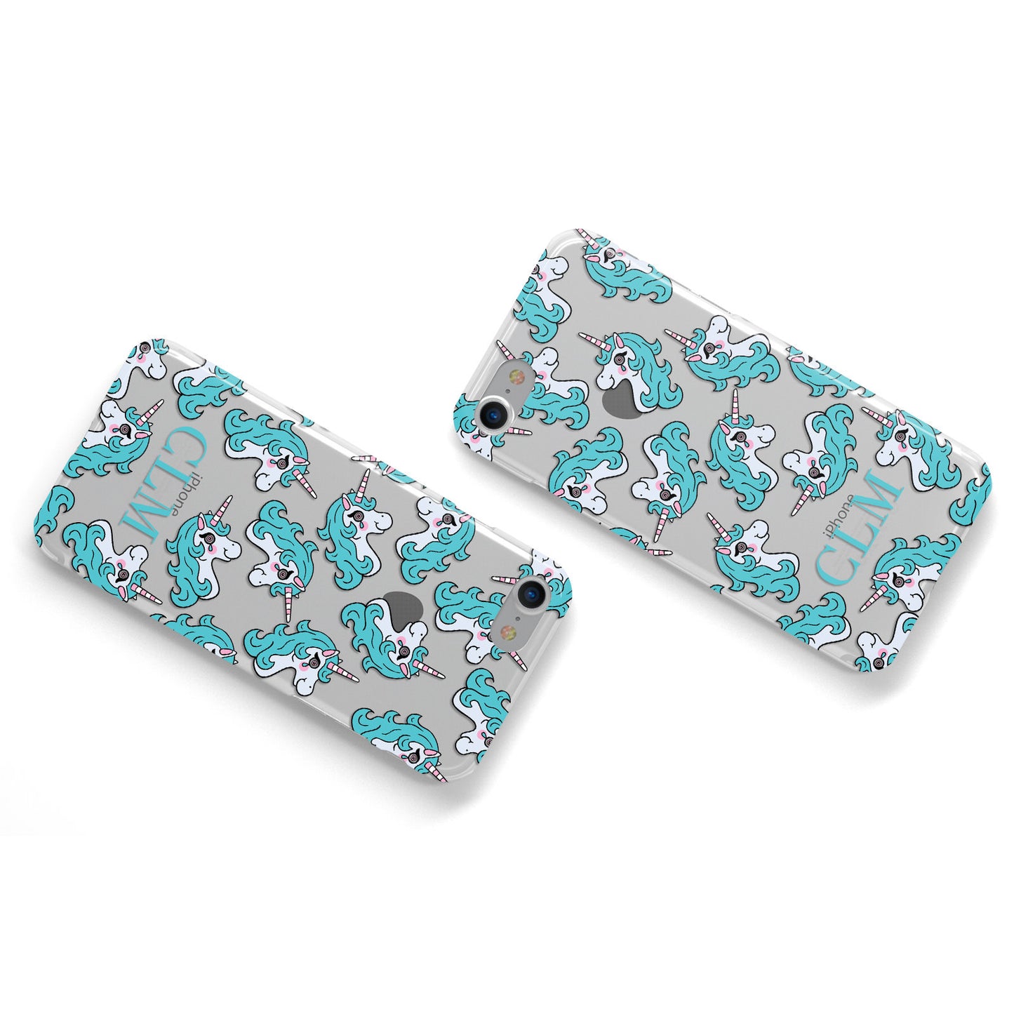 Crying Unicorn Personalised Apple iPhone Case Flat Overview