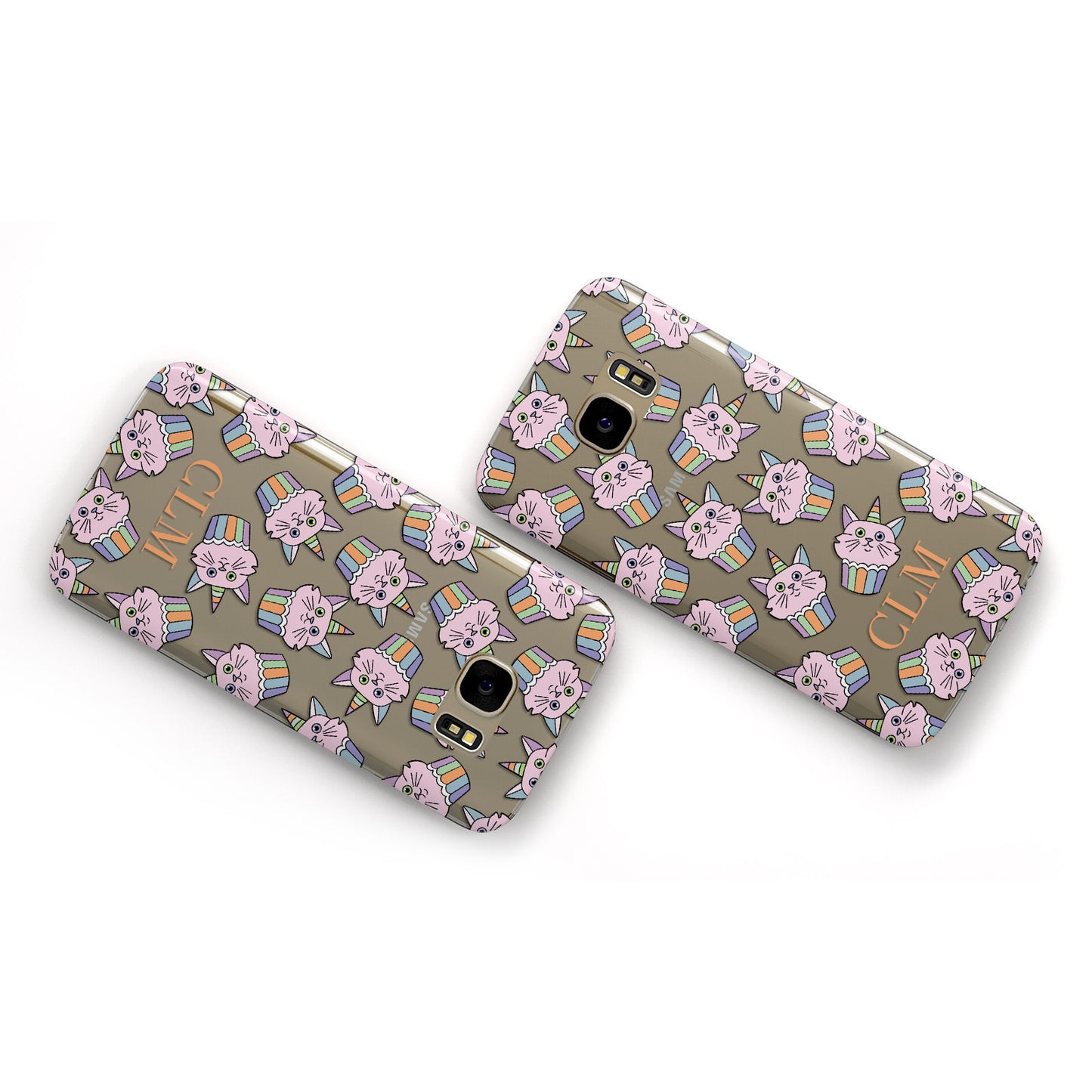 Cupcake Cat Unicorn Personalised Samsung Galaxy Case Flat Overview