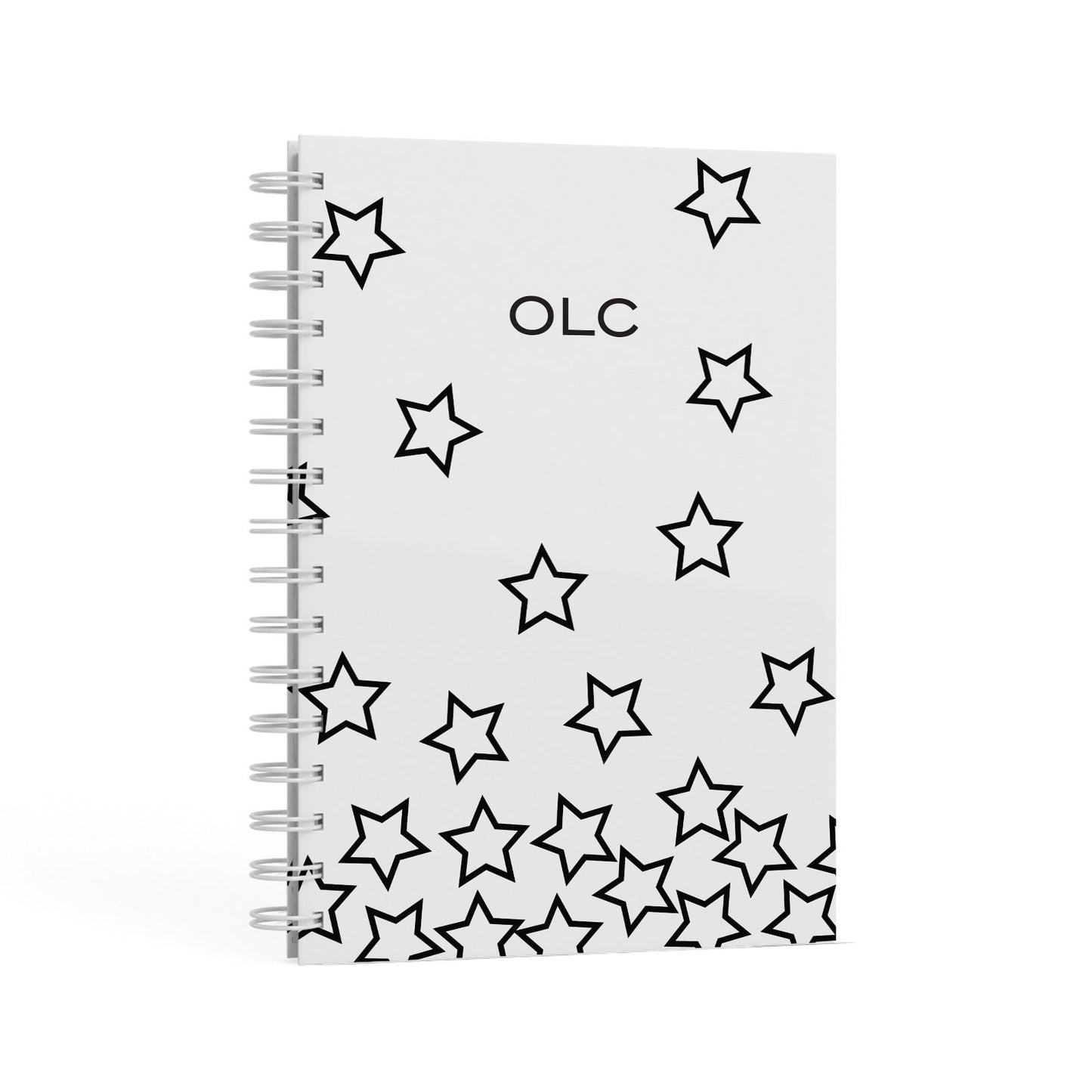 Custom Personalised Initials A5 Hardcover Notebook Second Side View