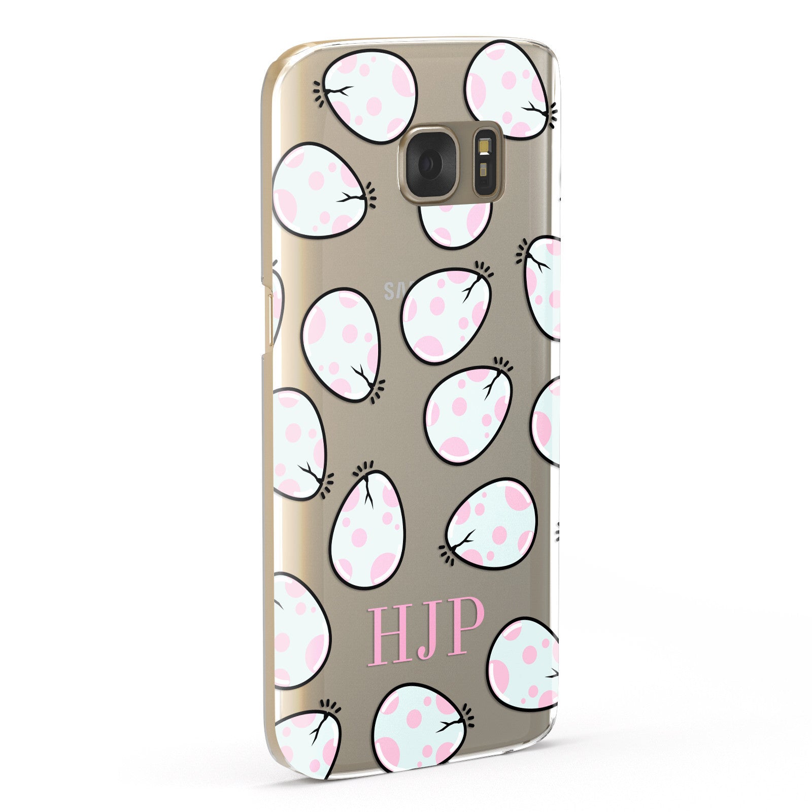 Personalised Cute Egg Initials Clear Samsung Galaxy Case Fourty Five Degrees