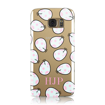 Personalised Cute Egg Initials Clear Samsung Galaxy Case