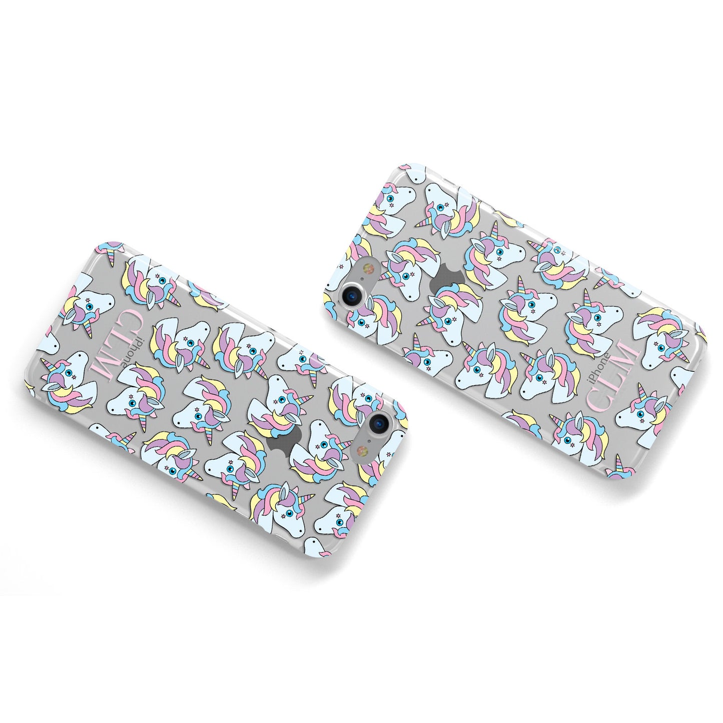 Cute Unicorn Personalised Apple iPhone Case Flat Overview