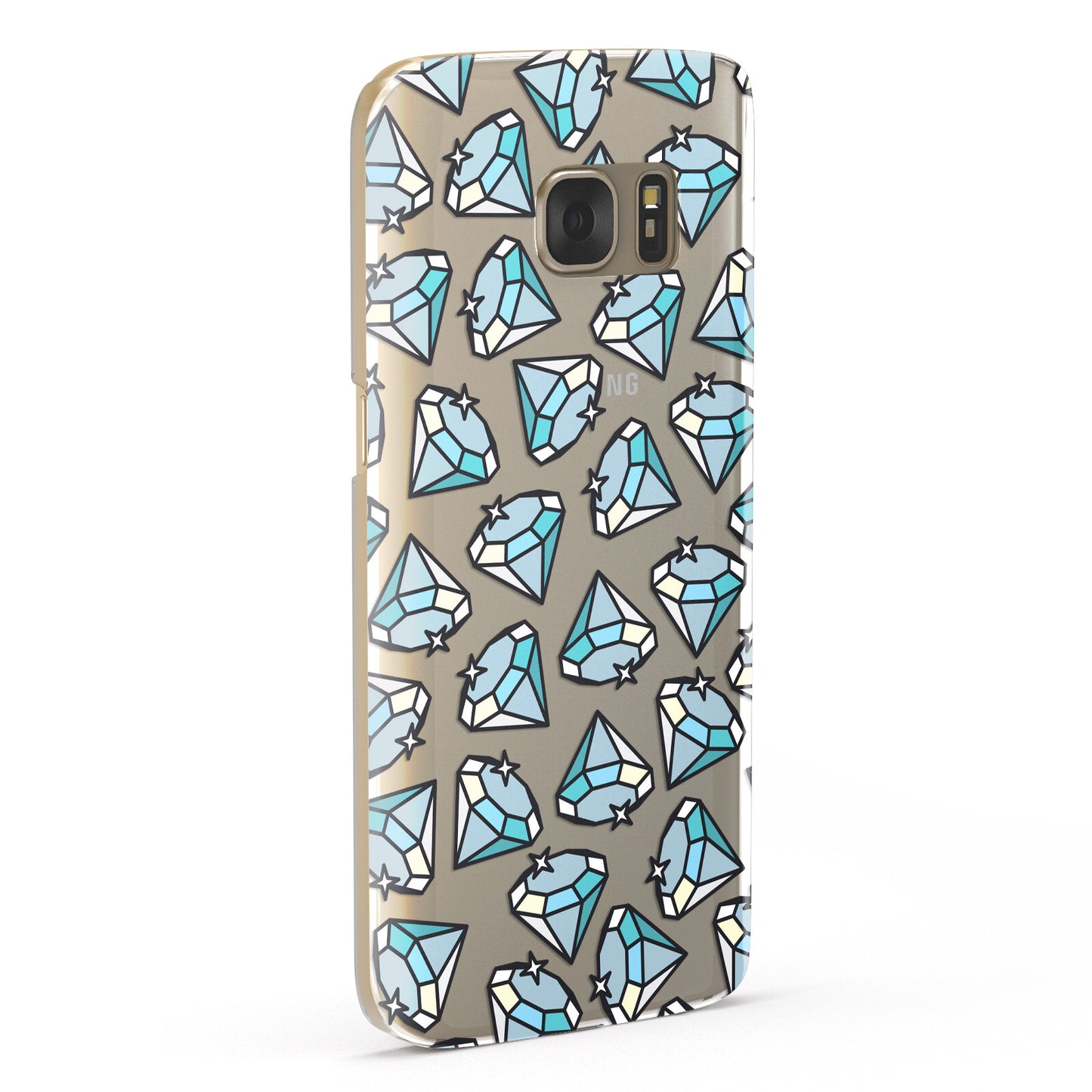 Diamonds Blue Clear Transparent Samsung Galaxy Case Fourty Five Degrees