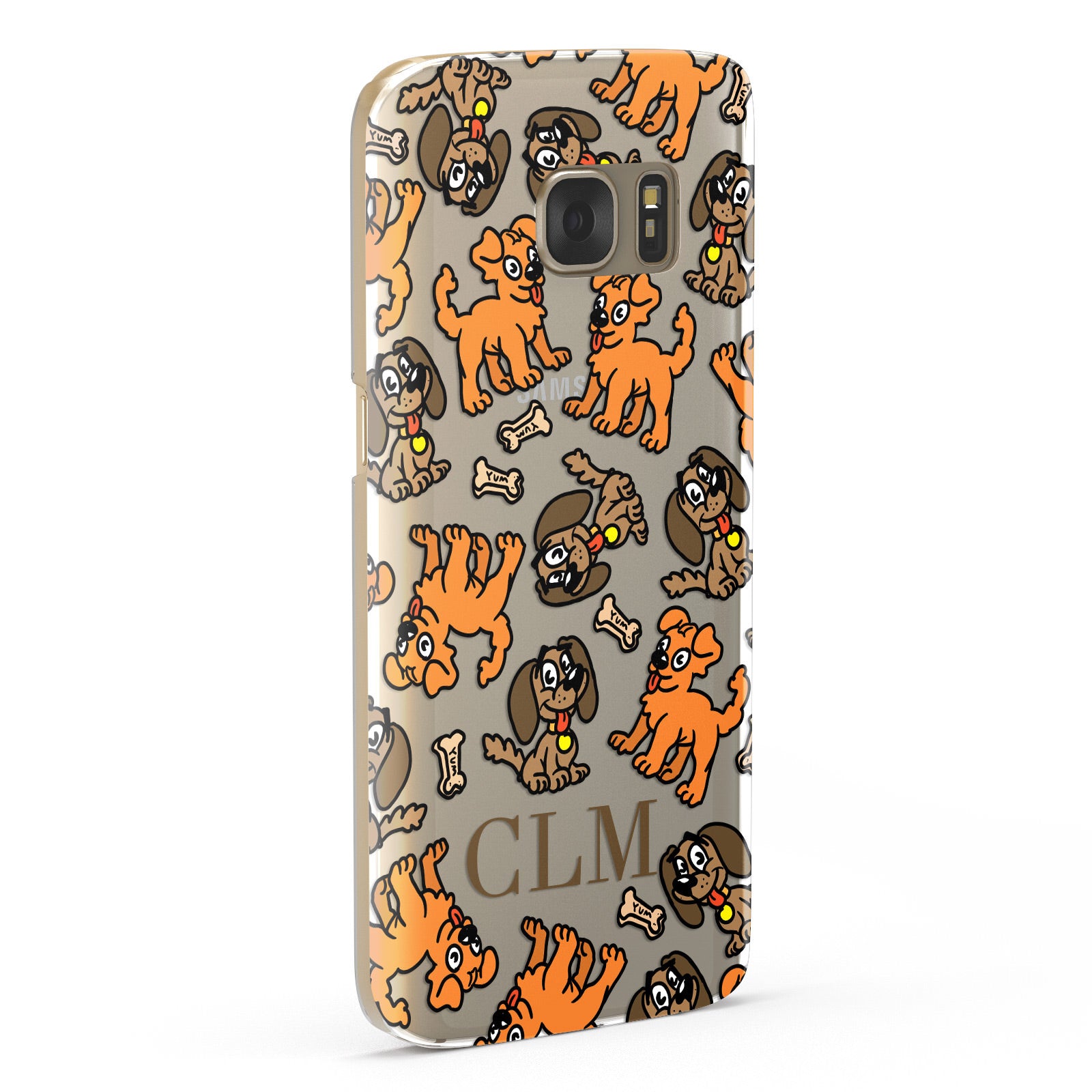 Personalised Dogs Initials Clear Samsung Galaxy Case Fourty Five Degrees
