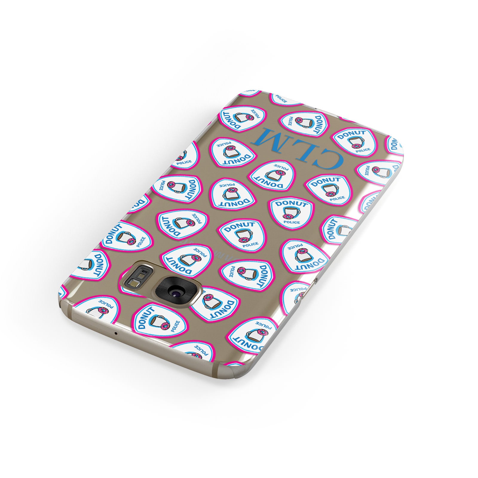 Personalised Donut Police Initials Samsung Galaxy Case Front Close Up