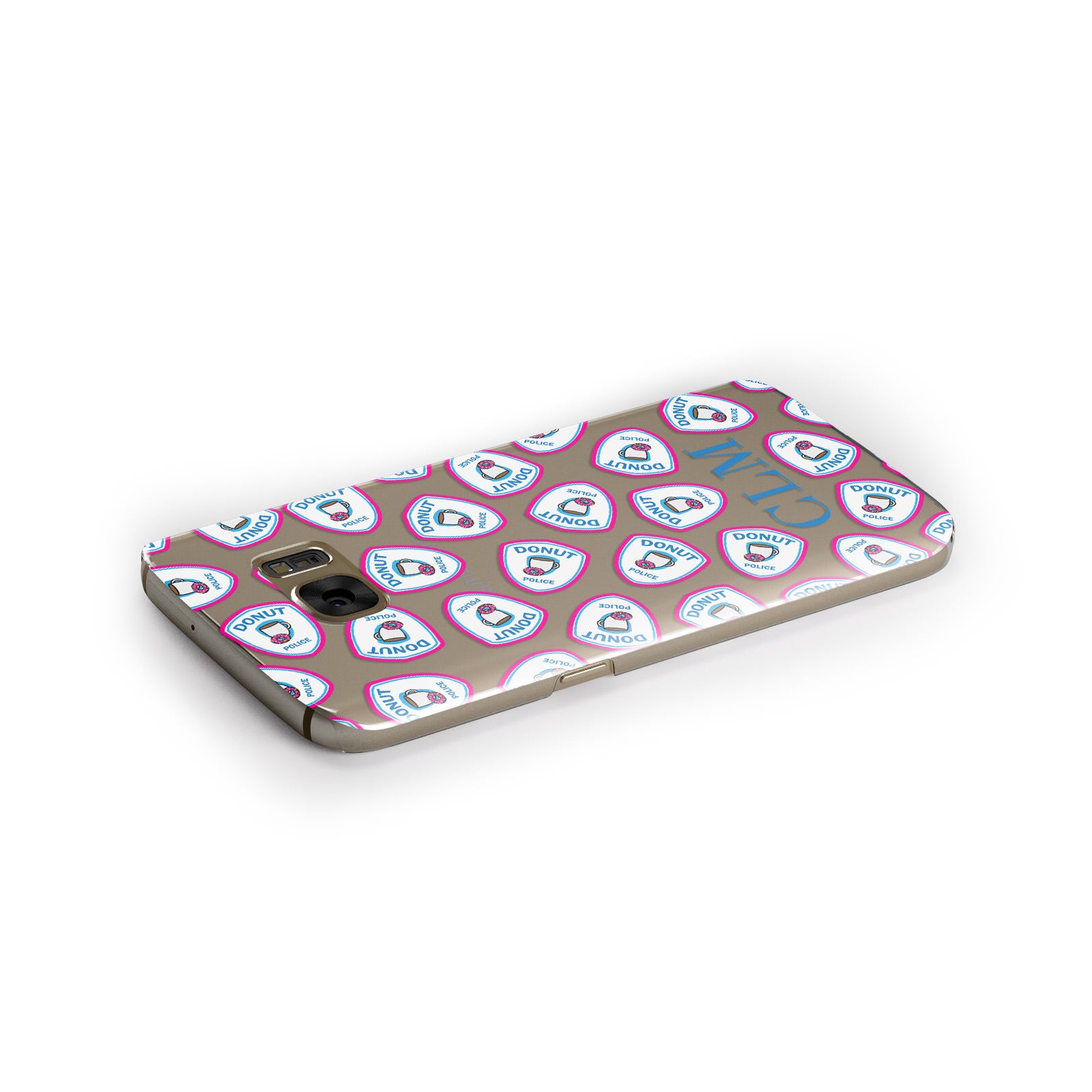 Personalised Donut Police Initials Samsung Galaxy Case Side Close Up