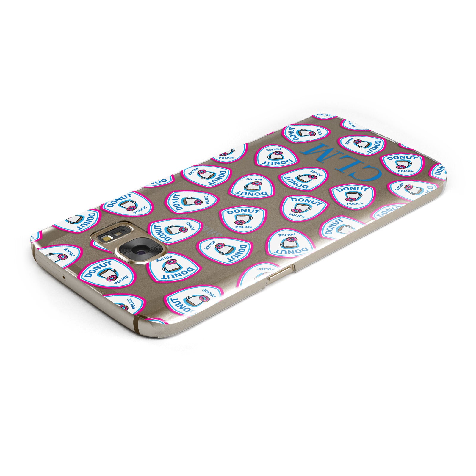 Personalised Donut Police Initials Samsung Galaxy Case Top Cutout