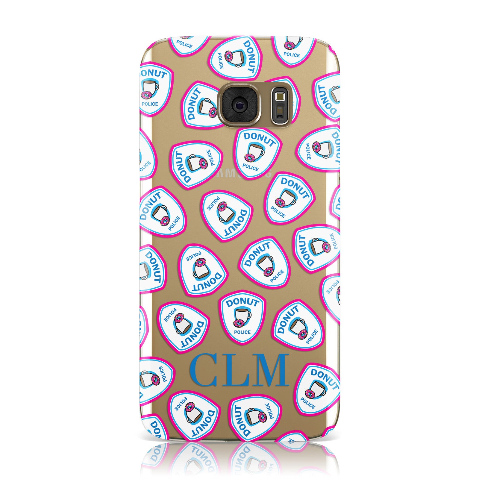 Personalised Donut Police Initials Samsung Galaxy Case