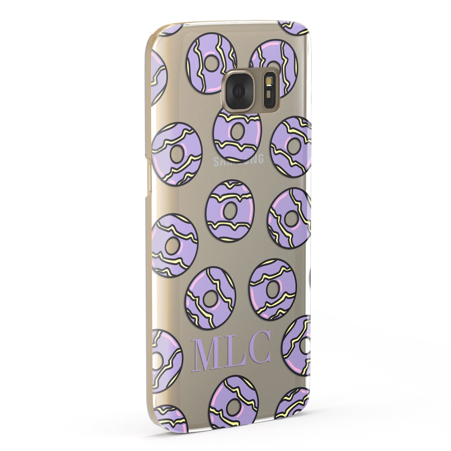 Personalised Donut Transparent Initials Samsung Galaxy Case Fourty Five Degrees