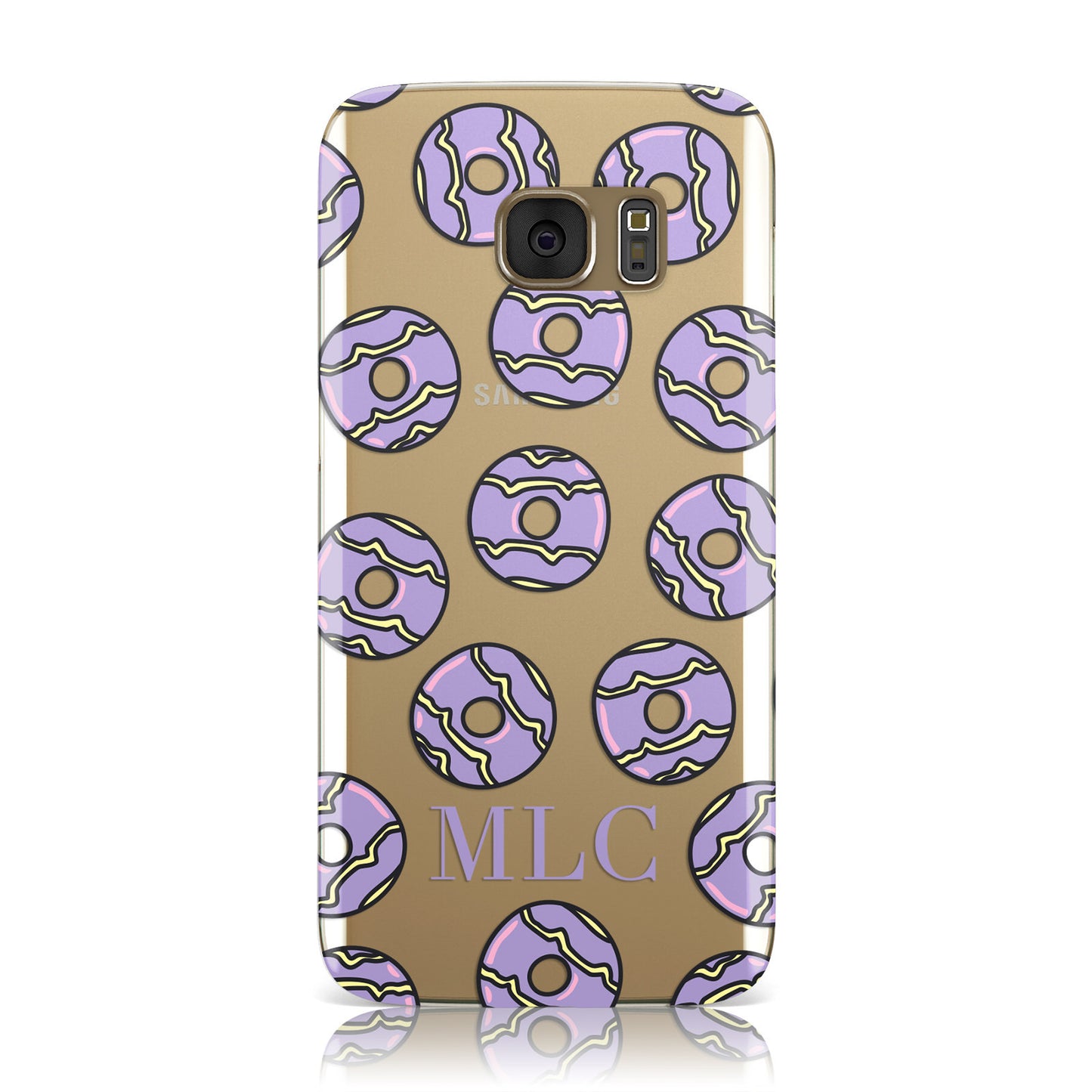 Personalised Donut Transparent Initials Samsung Galaxy Case