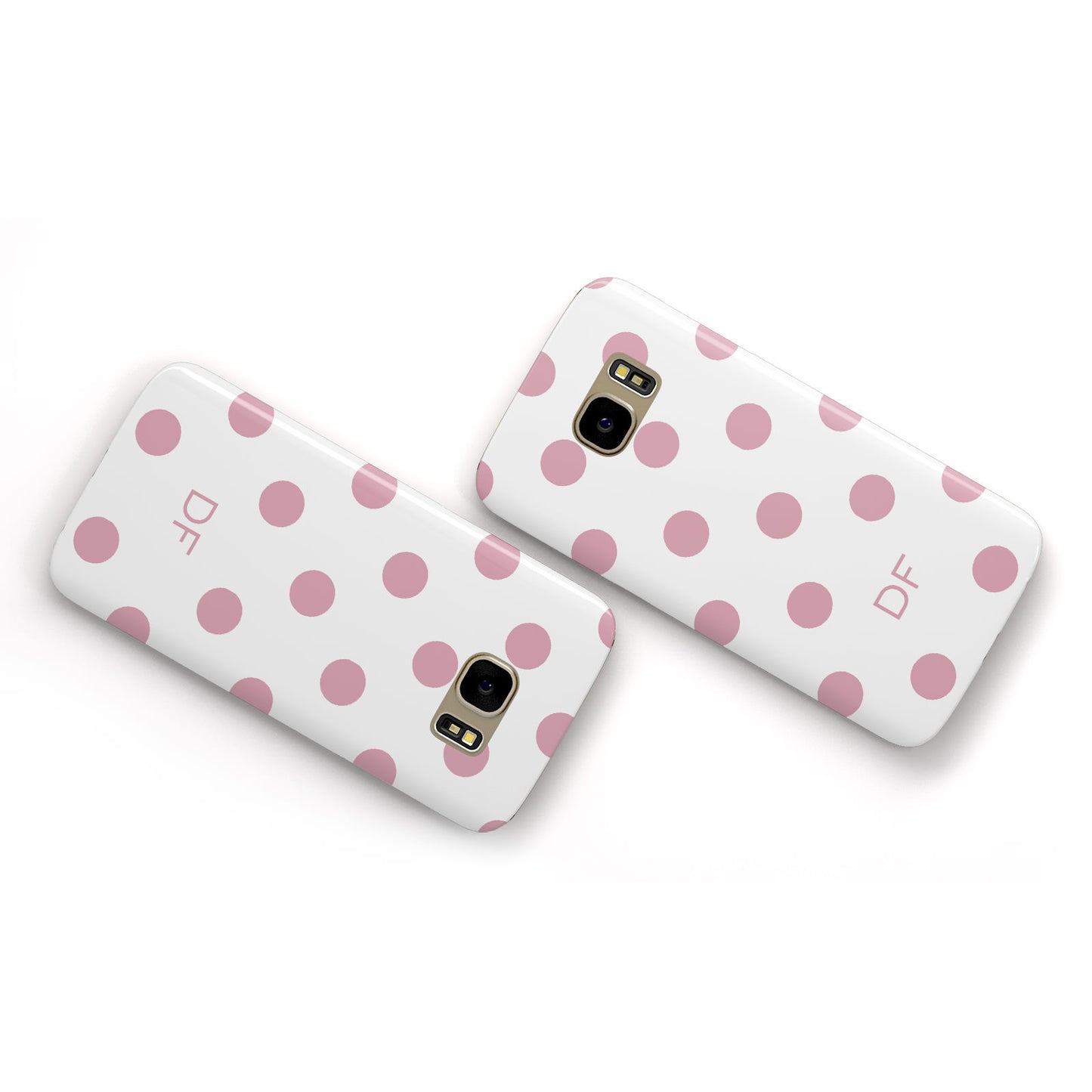 Dots Initials Personalised Samsung Galaxy Case Flat Overview
