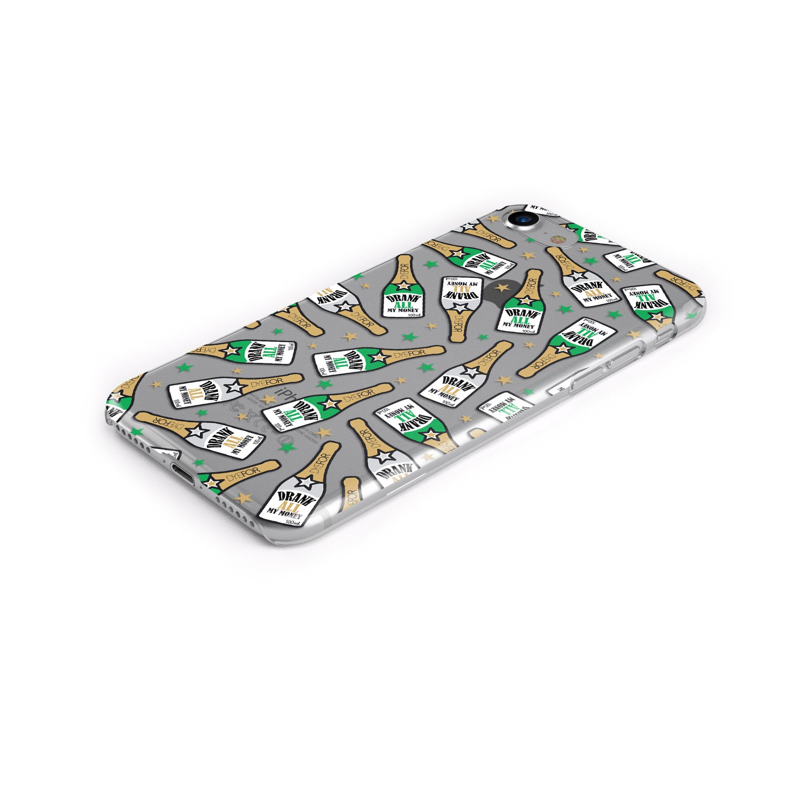 Drank All My Money Champagne Clear Apple iPhone Case Bottom Cutout