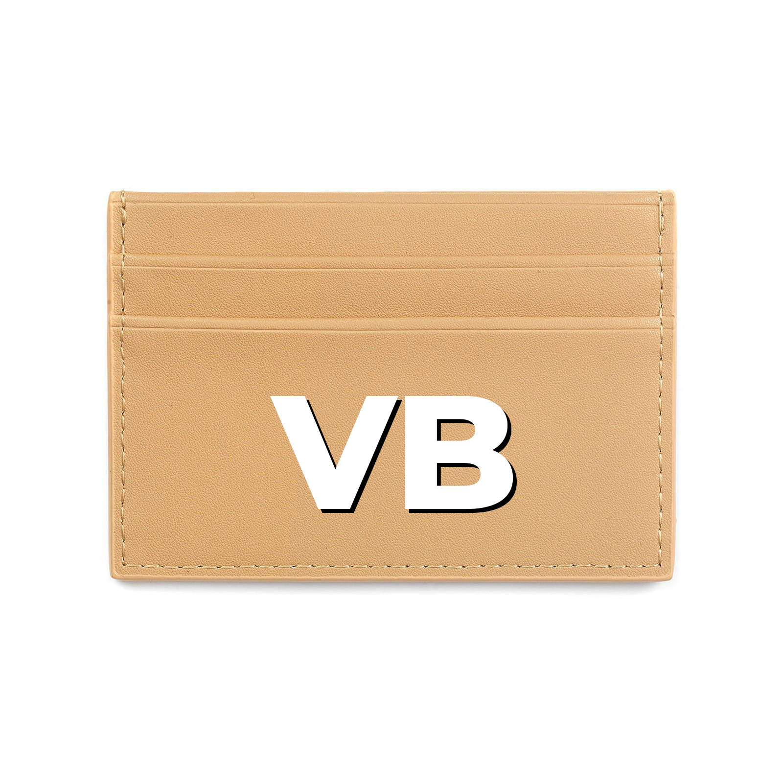 Personalised Drop Shadow Caramel Leather Card Holder