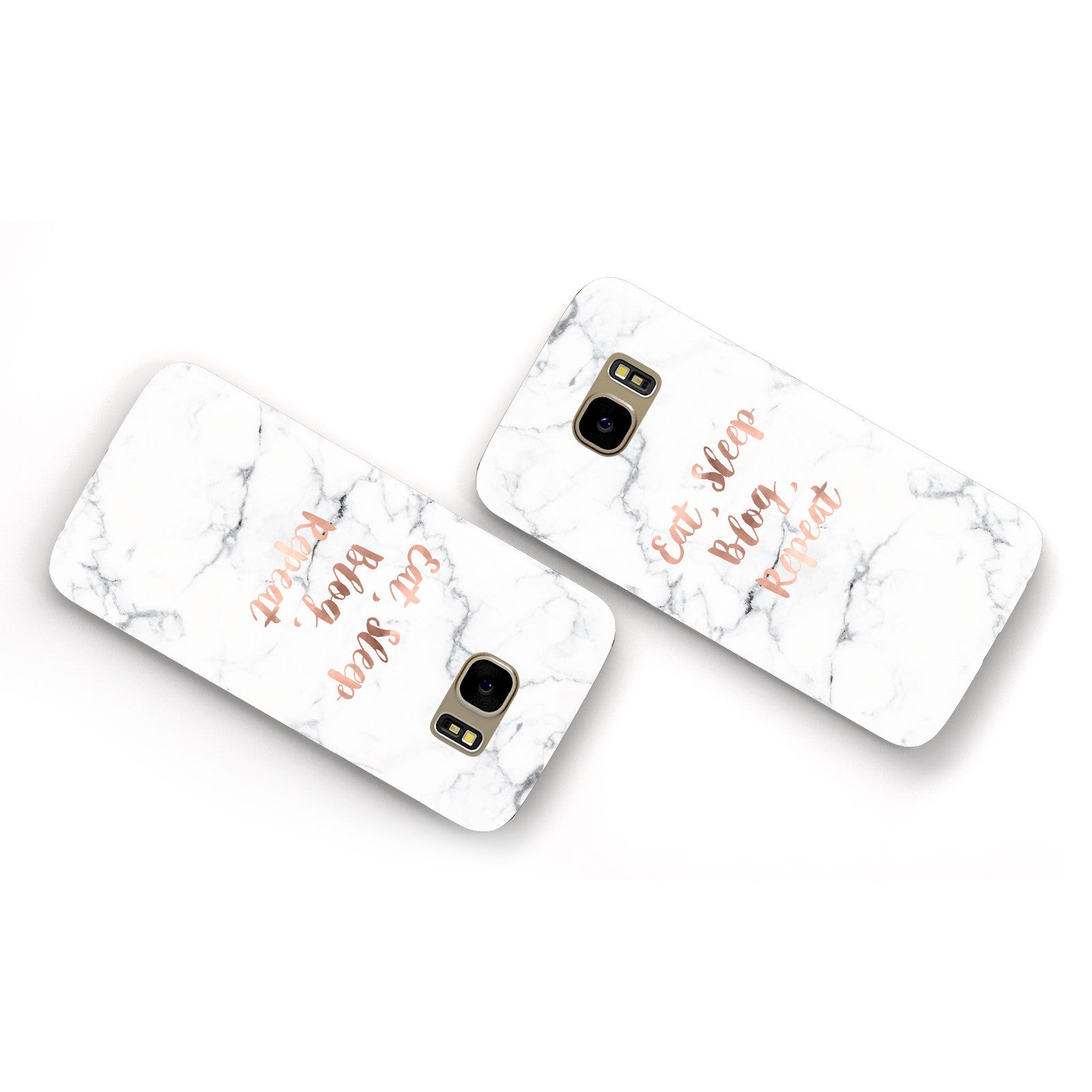 Eat Sleep Blog Repeat Marble Effect Samsung Galaxy Case Flat Overview