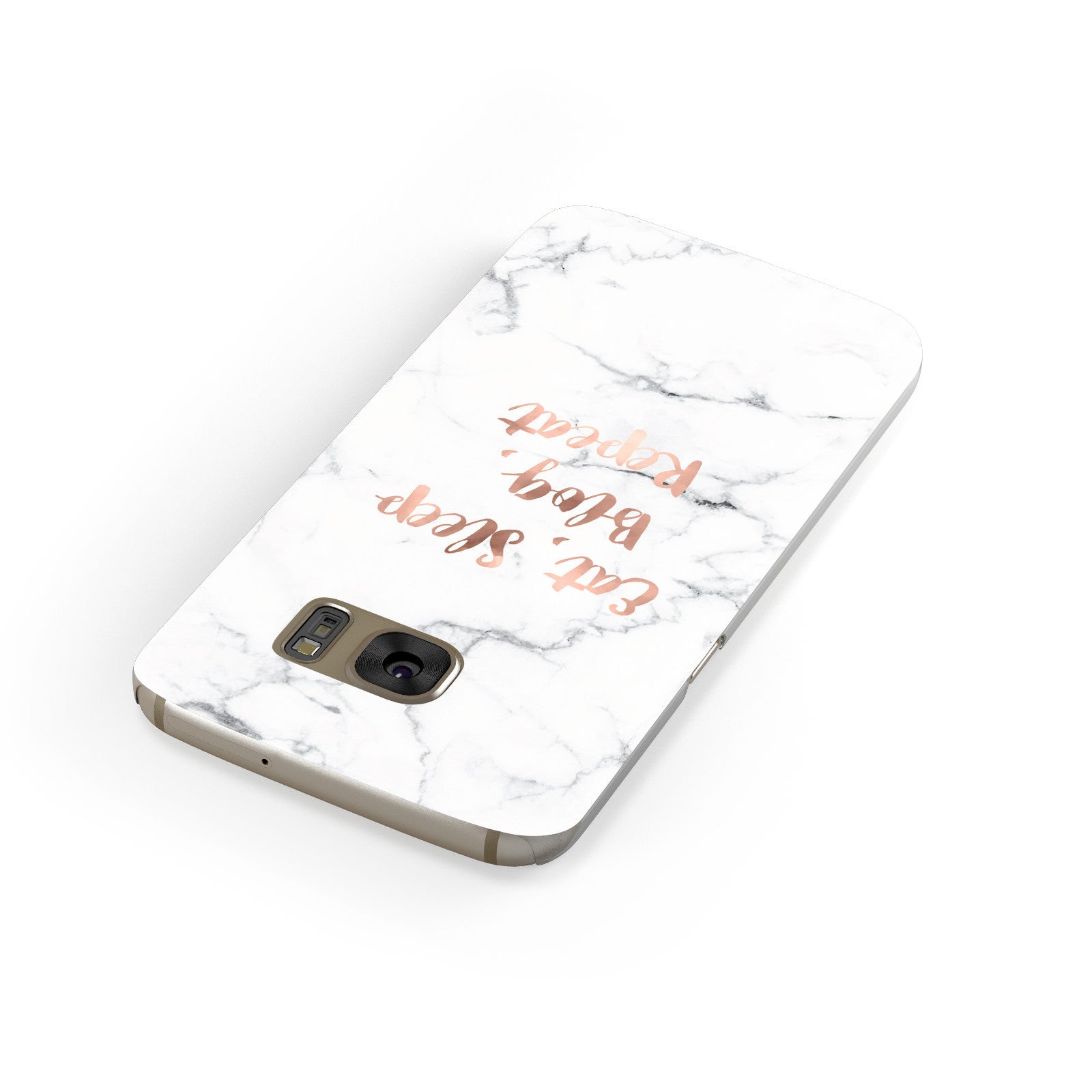 Eat Sleep Blog Repeat Marble Effect Samsung Galaxy Case Front Close Up