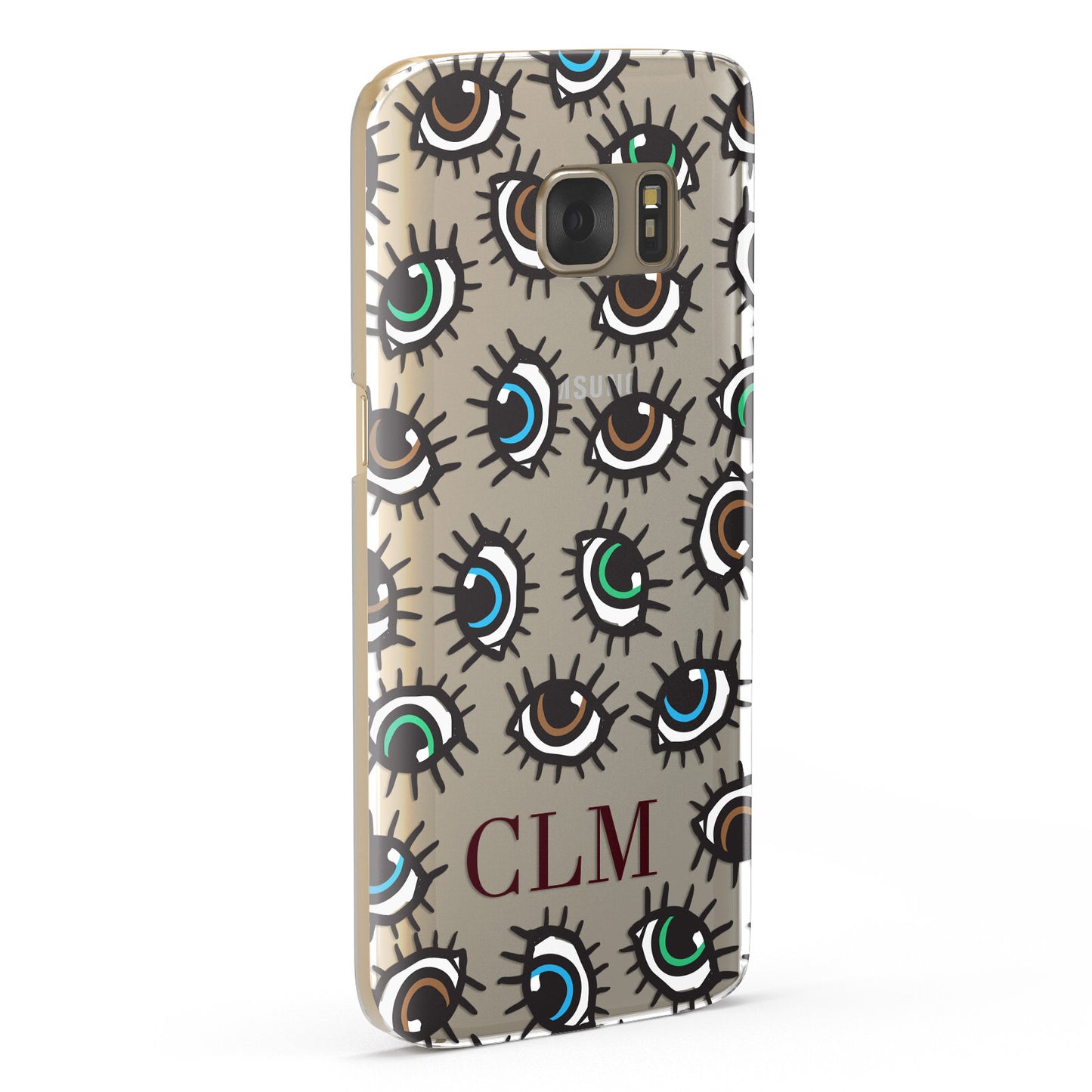 Personalised Eyes Initials Clear Samsung Galaxy Case Fourty Five Degrees