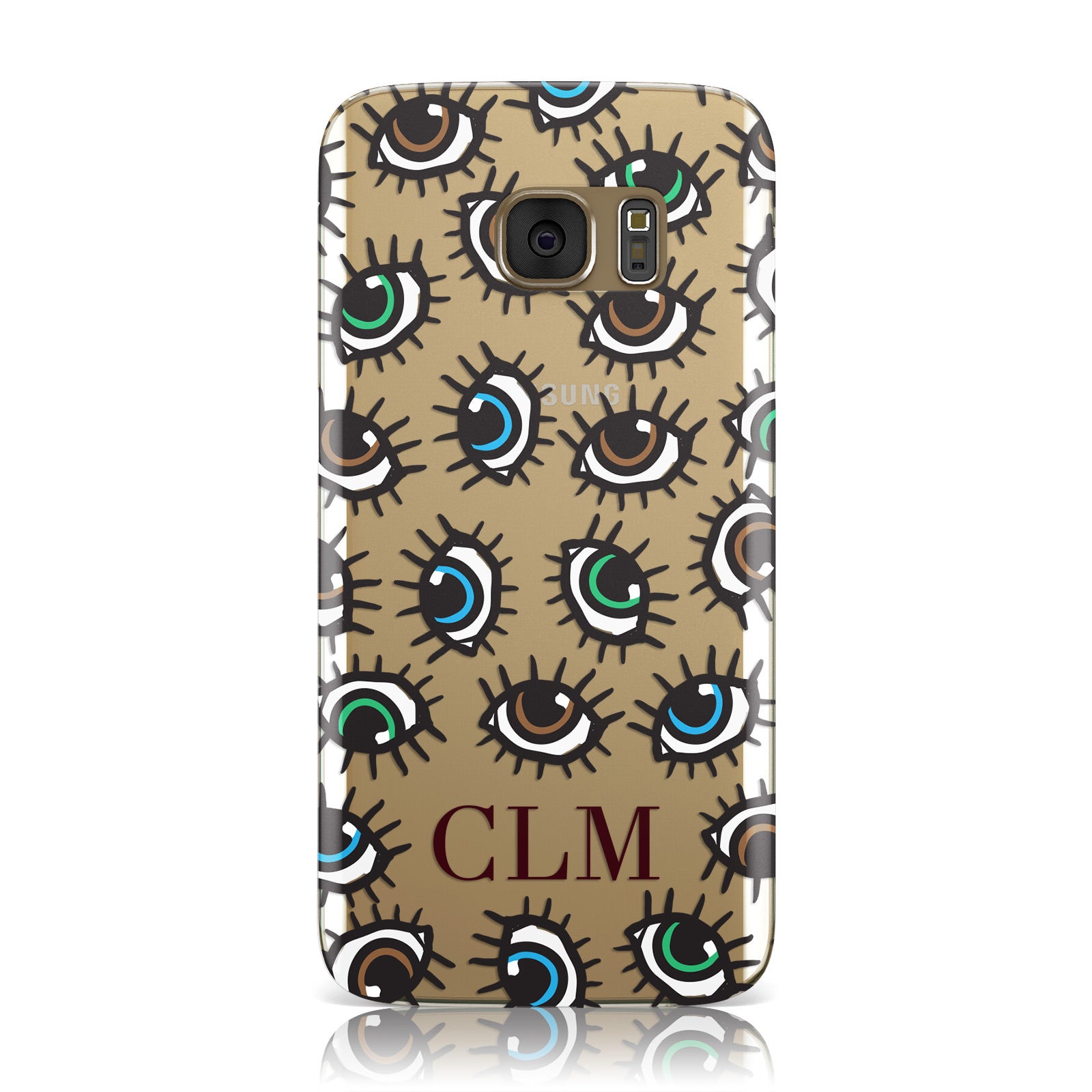 Personalised Eyes Initials Clear Samsung Galaxy Case
