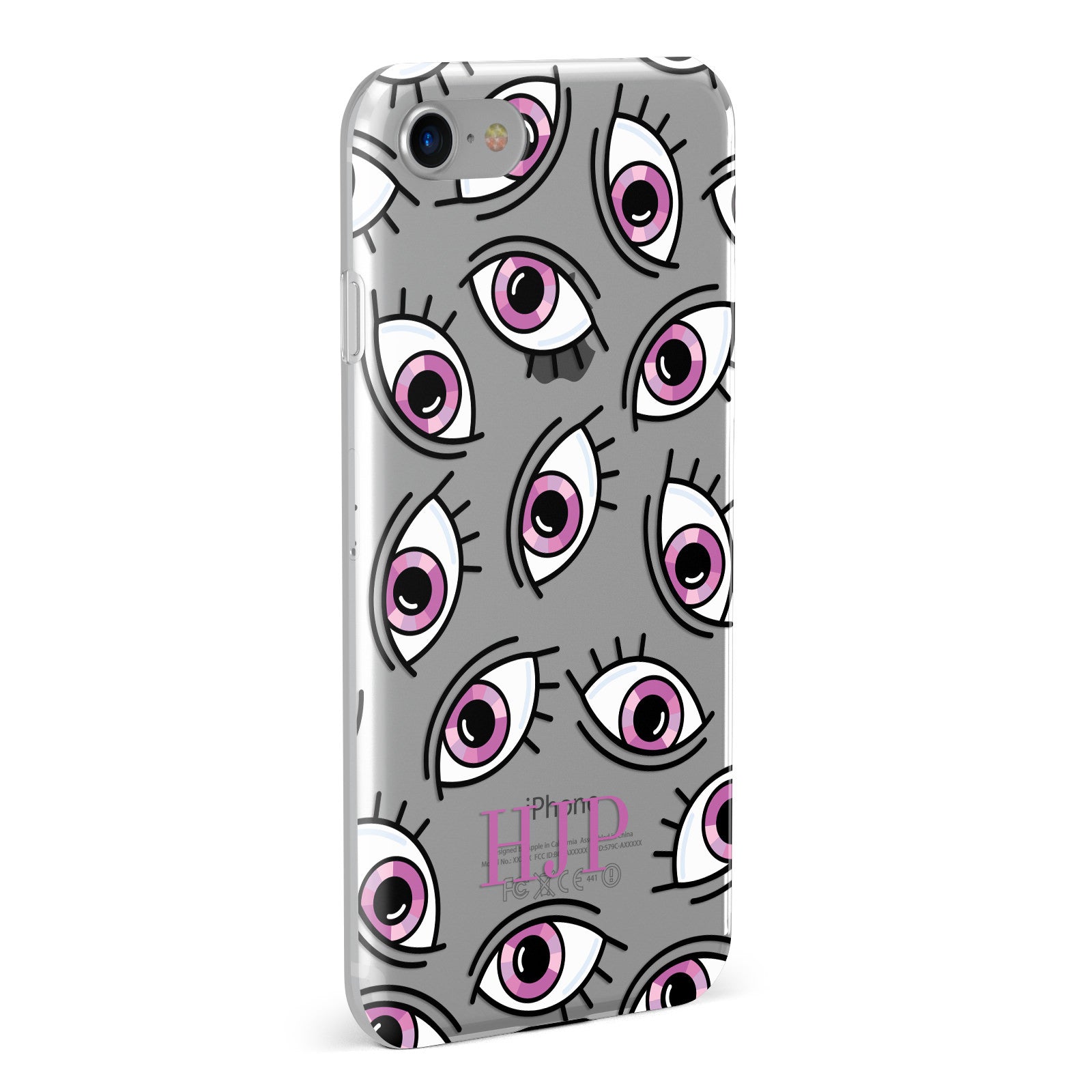 Personalised Eyes On You Clear Initials Apple iPhone Case Fourty Five Degrees