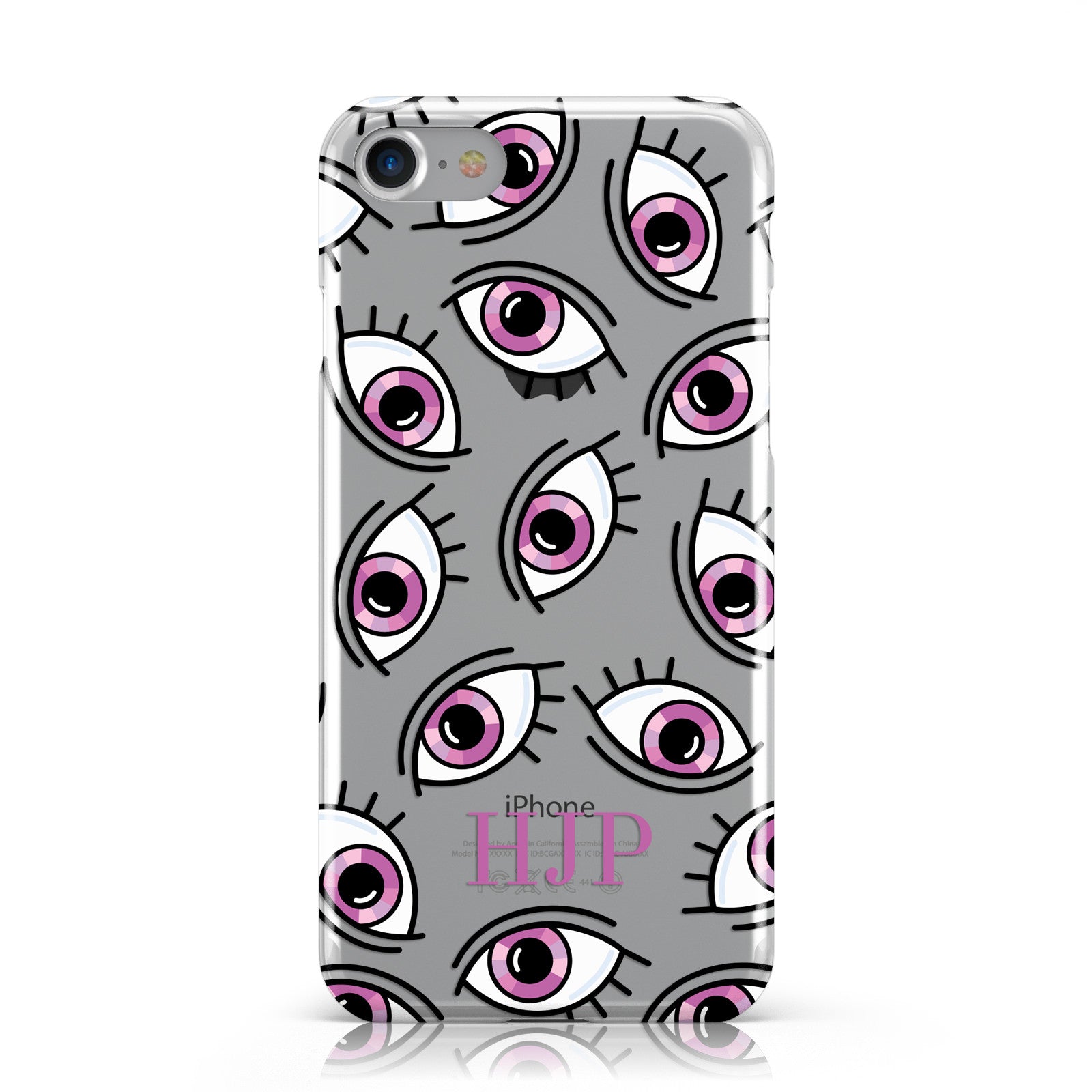 Personalised Eyes On You Clear Initials Apple iPhone Case