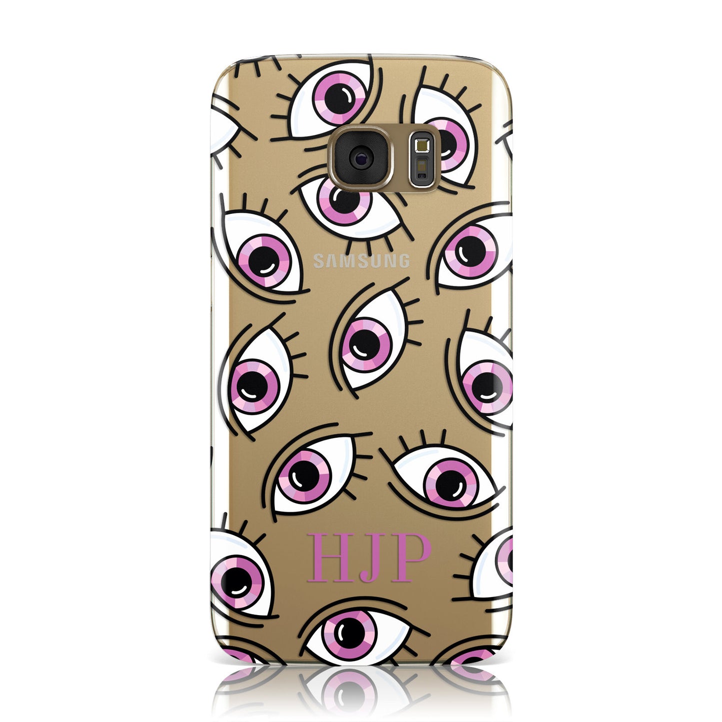 Personalised Eyes On You Clear Initials Samsung Galaxy Case