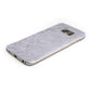 Faux Carrara Marble Print Grey Samsung Galaxy Case Bottom Cutout